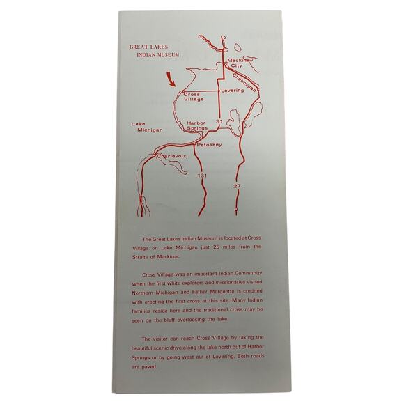 Vintage Great Lakes Indian Museum Brochure Cross Village Michigan 1960s Travel - Picture 3 of 6